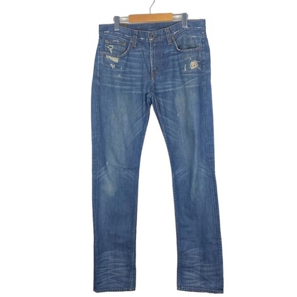 J Brand Men's Blue Kane Slim Straight Leg Distressed Denim Jeans US 33 - Picture 1 of 16